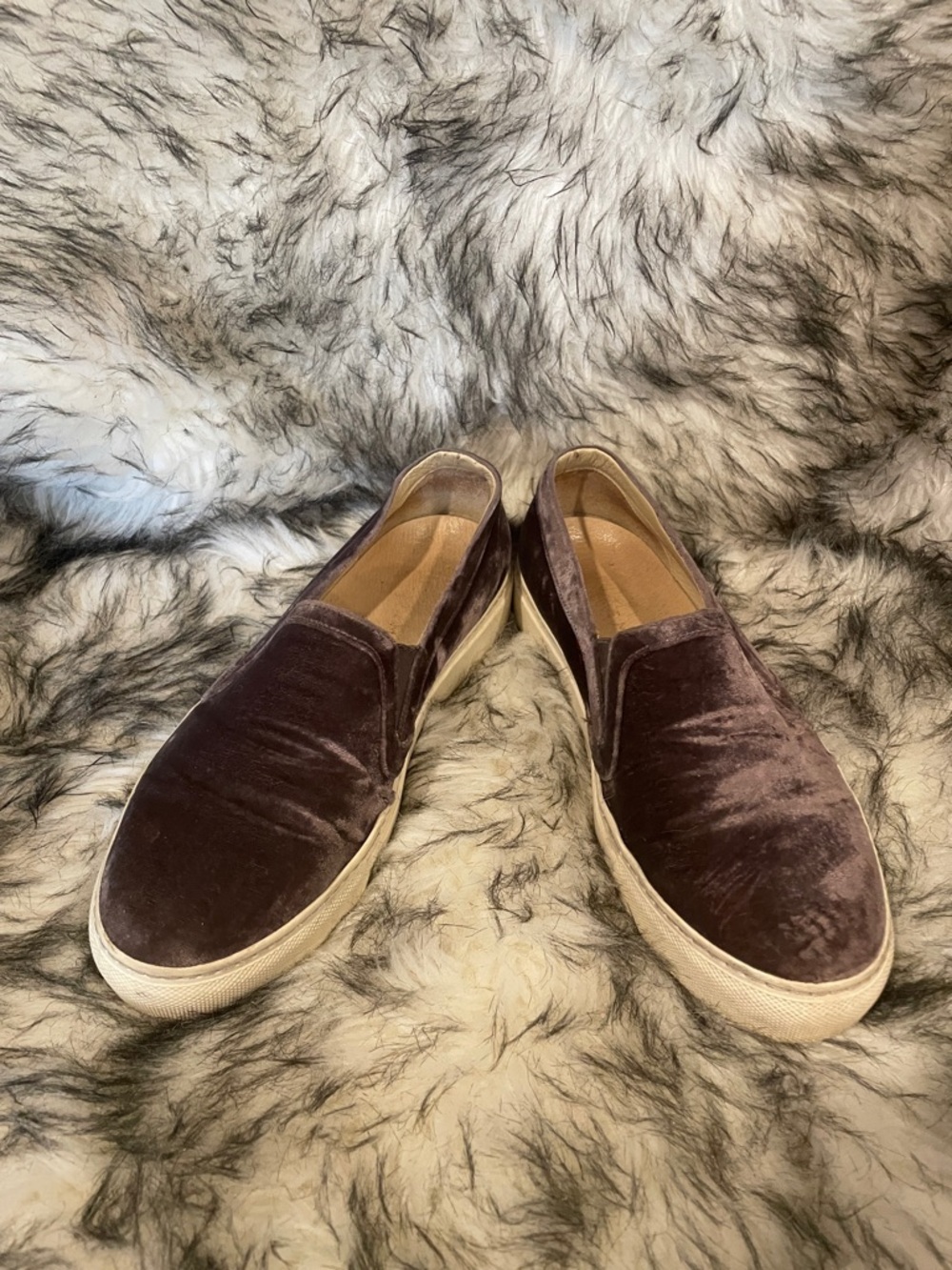 M. Gemi Velvet Slip-On Loafers in Purple Sz 40 SB2